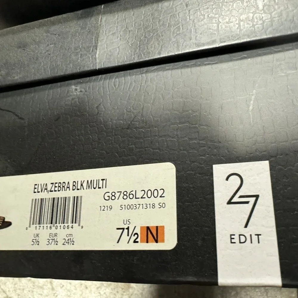 Naturalizer Womens Elva Sandal Black Zebra Size 7.5Narrow